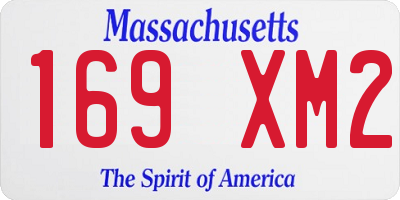 MA license plate 169XM2