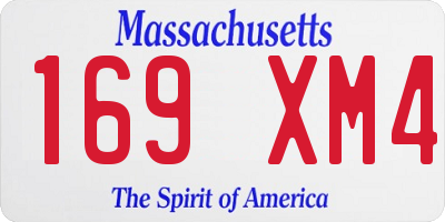 MA license plate 169XM4