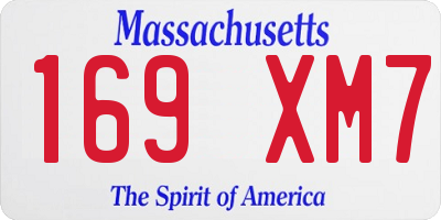 MA license plate 169XM7