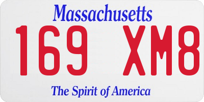 MA license plate 169XM8