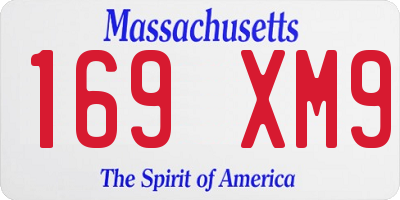 MA license plate 169XM9