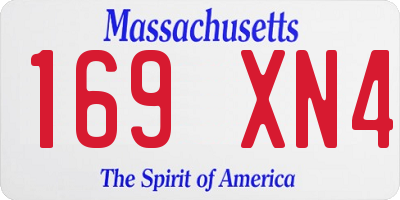 MA license plate 169XN4
