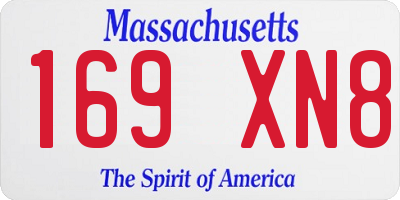 MA license plate 169XN8