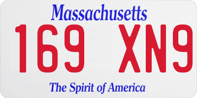 MA license plate 169XN9