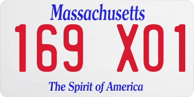 MA license plate 169XO1
