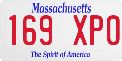 MA license plate 169XP0