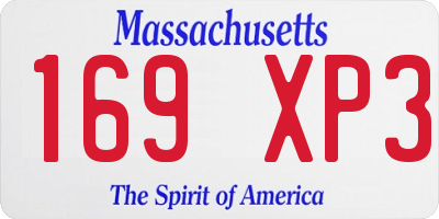 MA license plate 169XP3