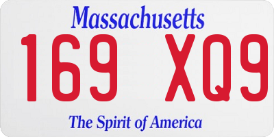 MA license plate 169XQ9