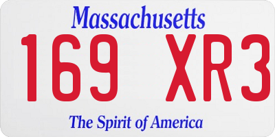 MA license plate 169XR3