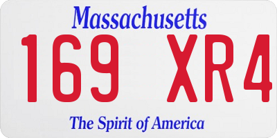 MA license plate 169XR4