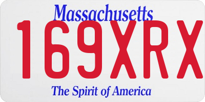 MA license plate 169XRX