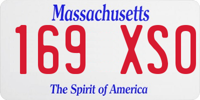 MA license plate 169XS0