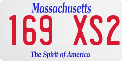 MA license plate 169XS2