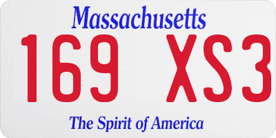 MA license plate 169XS3