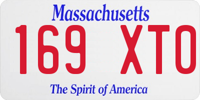 MA license plate 169XT0