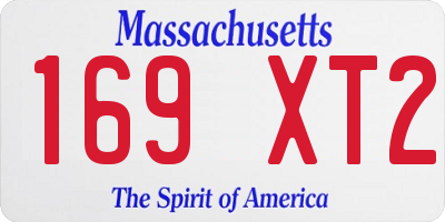 MA license plate 169XT2