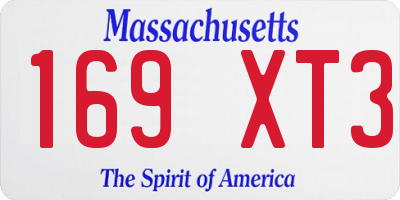 MA license plate 169XT3