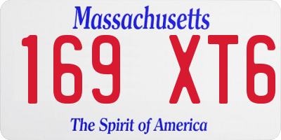MA license plate 169XT6