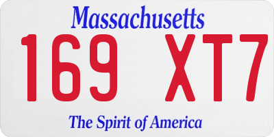 MA license plate 169XT7