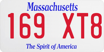 MA license plate 169XT8