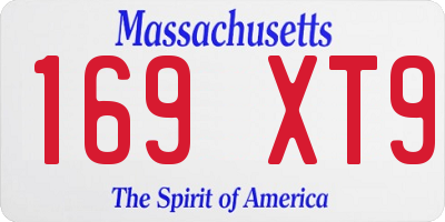 MA license plate 169XT9