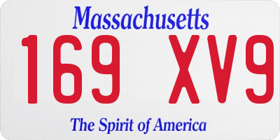 MA license plate 169XV9