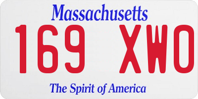 MA license plate 169XW0