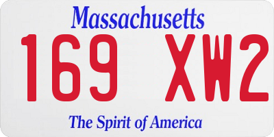 MA license plate 169XW2