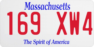 MA license plate 169XW4