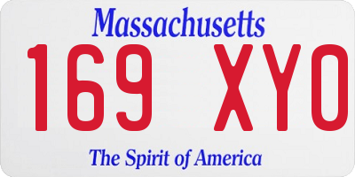 MA license plate 169XY0