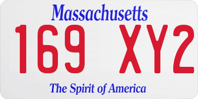 MA license plate 169XY2