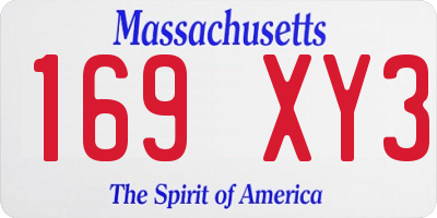 MA license plate 169XY3