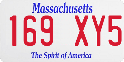 MA license plate 169XY5