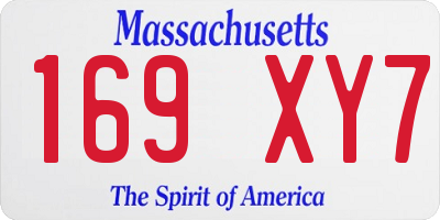 MA license plate 169XY7