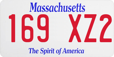 MA license plate 169XZ2