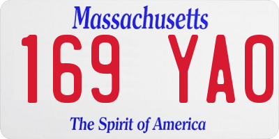 MA license plate 169YA0
