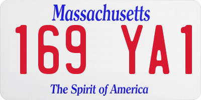 MA license plate 169YA1