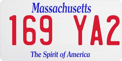 MA license plate 169YA2