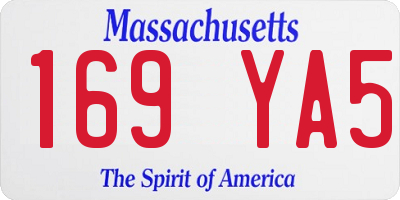 MA license plate 169YA5