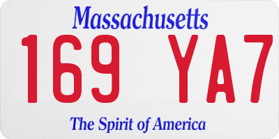 MA license plate 169YA7