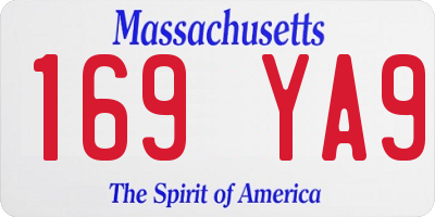 MA license plate 169YA9
