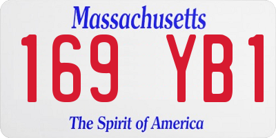 MA license plate 169YB1