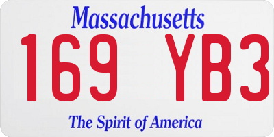MA license plate 169YB3