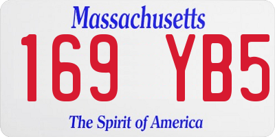 MA license plate 169YB5