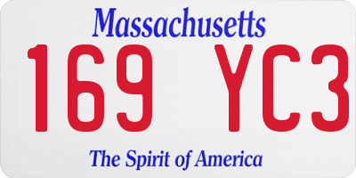 MA license plate 169YC3