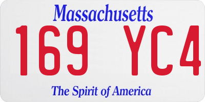MA license plate 169YC4
