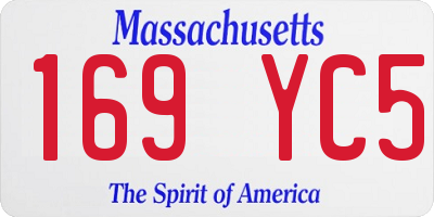 MA license plate 169YC5