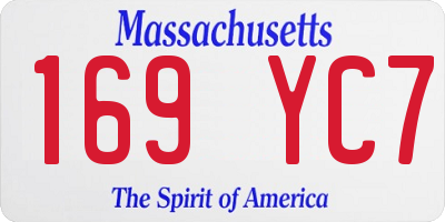 MA license plate 169YC7