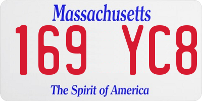 MA license plate 169YC8