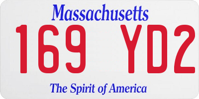 MA license plate 169YD2
